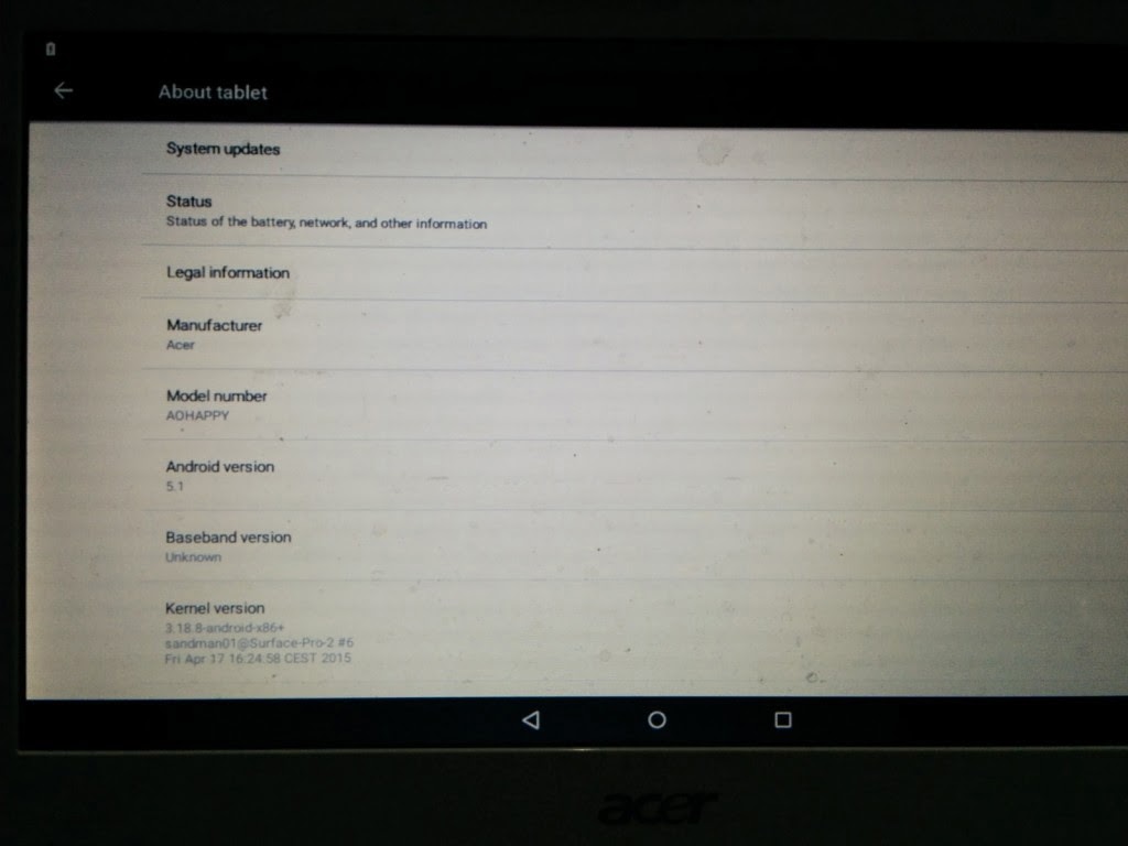 Android 5.1 installed PC Screenshot