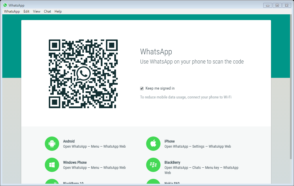 WhatsApp for Windows and Mac - Scan the QR Code