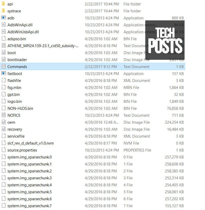 Extract Files under Same folder of Fastboot tools