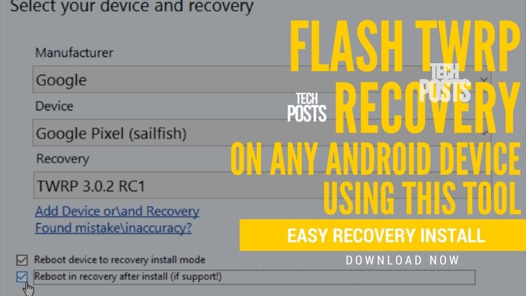 Easy recovery Installer tool to install Custom recovery on Any Android device