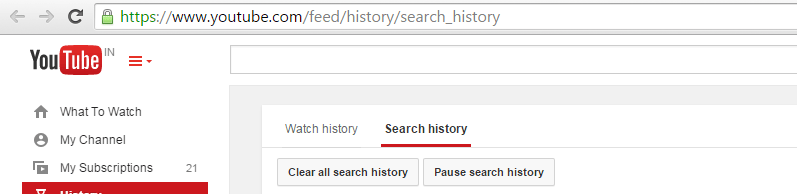 Youtube Search History -Techposts