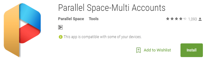 Parallel Space-Multi Accounts Install from Play Store