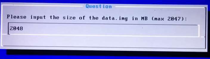 2048 MB is the Maximum space for Android x86 installtion on Fat32 or NTFS Hard Disk Drive