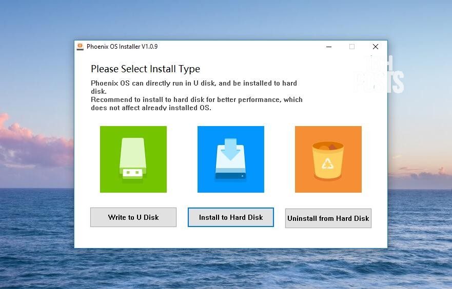 how to install phoenix os on hard drive