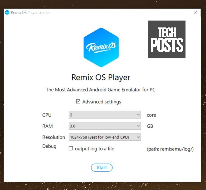 Remix OS Player Advance Options to Play ANdroid Games on PC