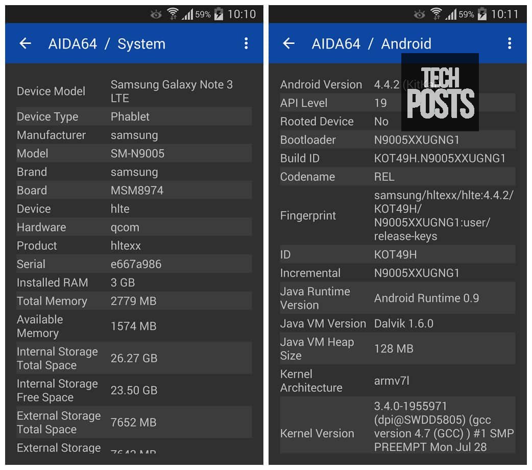 AIDA64 App to test Android Hardware abilities