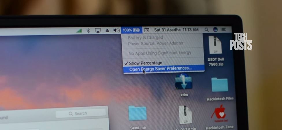 Battery Status With Percentage Dell 7560 Hackintosh Mac OS