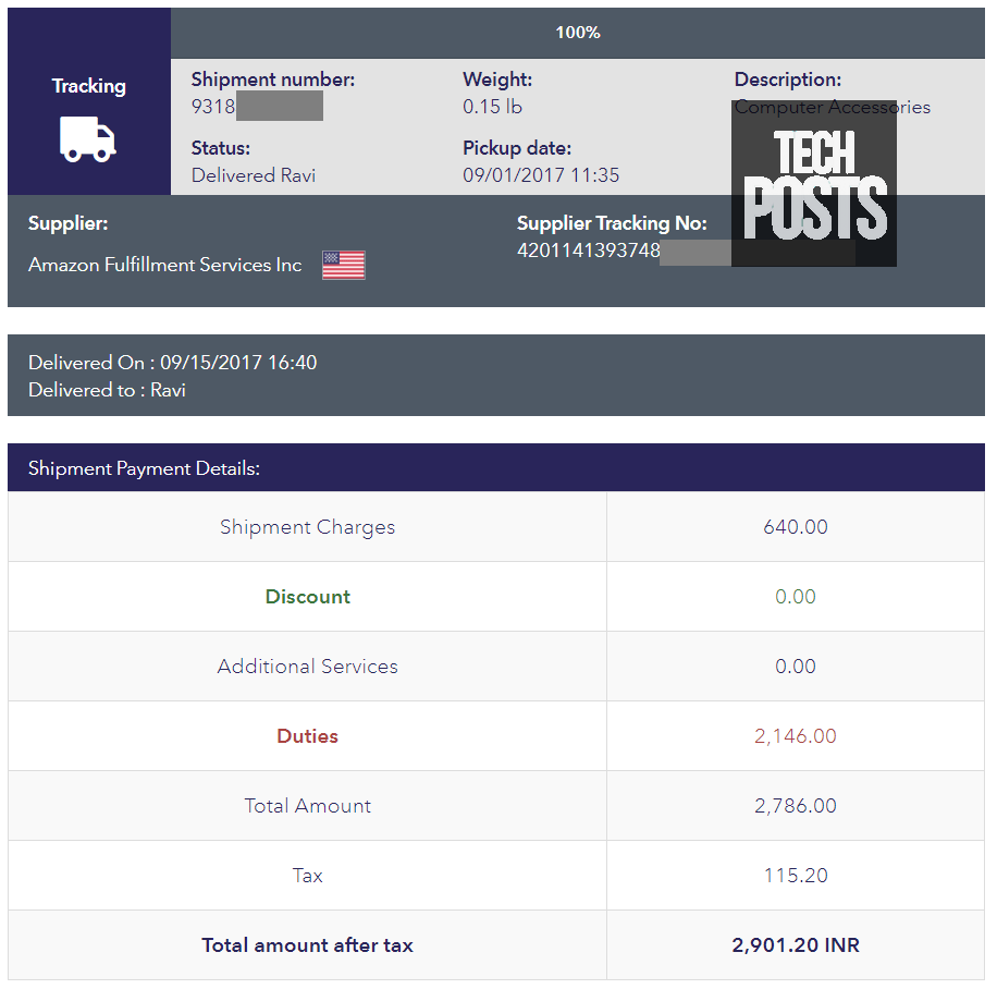 ShopandShip Charges