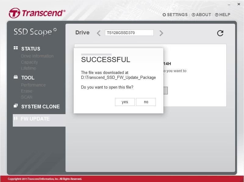 Confirm and install Transcend ssd firmware