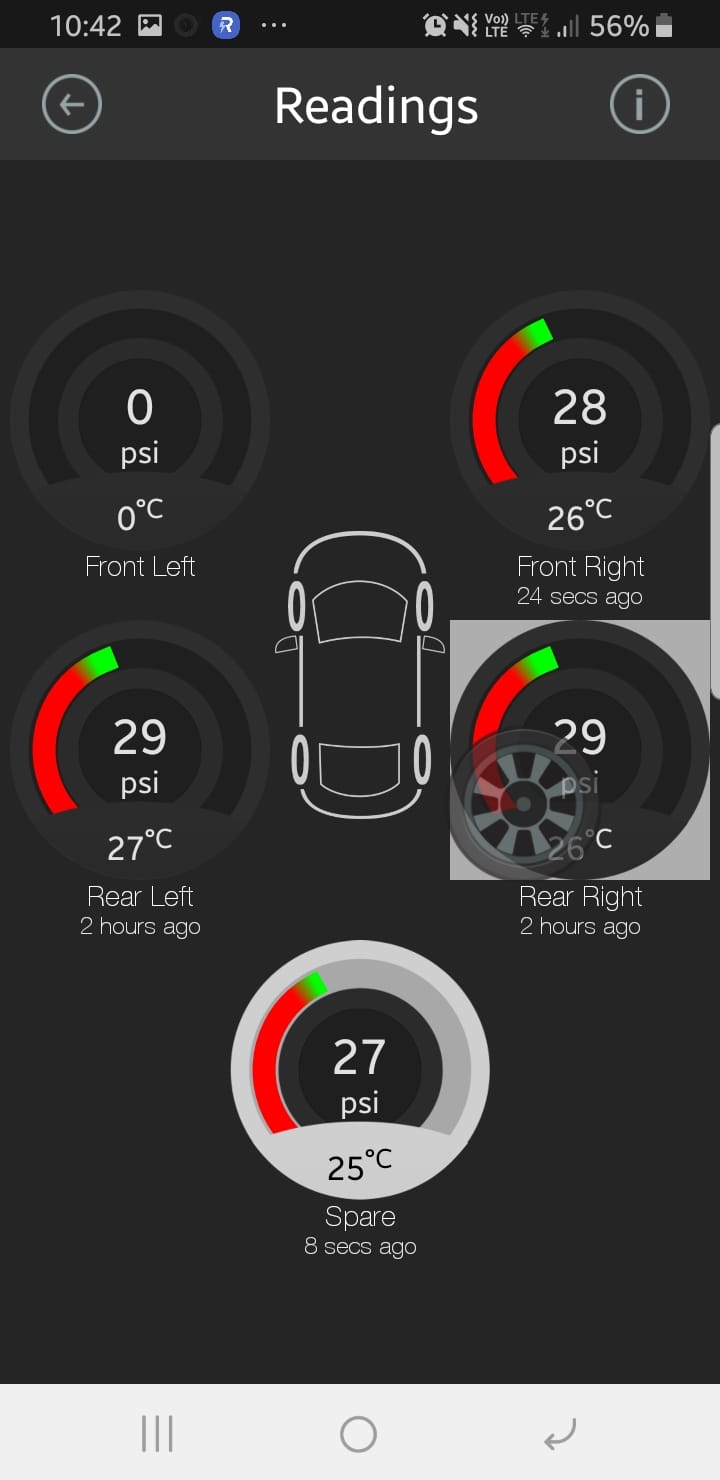 Drag and Drop to Change TPMS sensor position in app