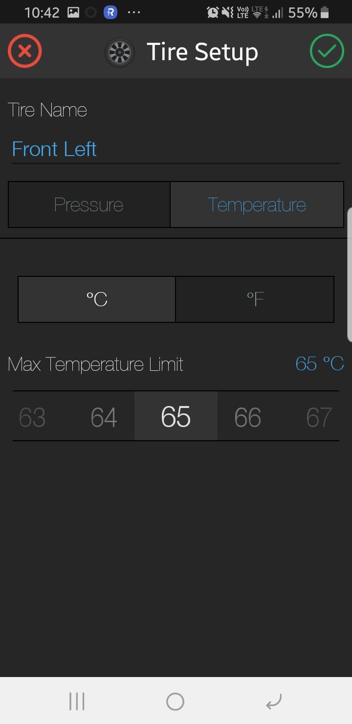 Set Tyre Temperature Alarm TPMS system India