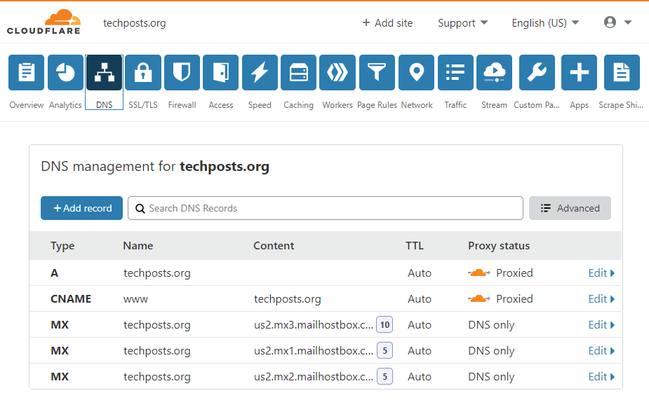 Agregar sitio web a Cloudflare CDN