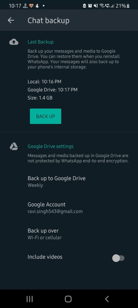 Google Drive Backup Helps Restore deleted WhatsApp Chats