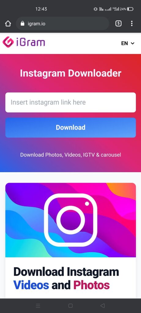 Igram for downloading instagram stories