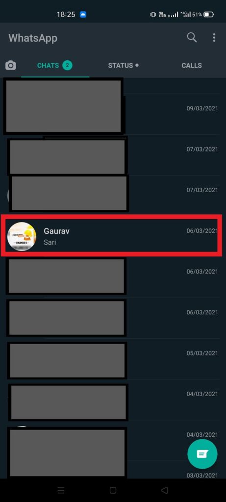 choose WhatsApp profile