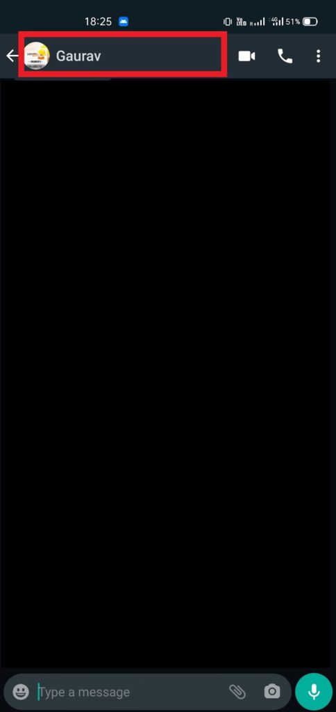 tap on WhatsApp profile name