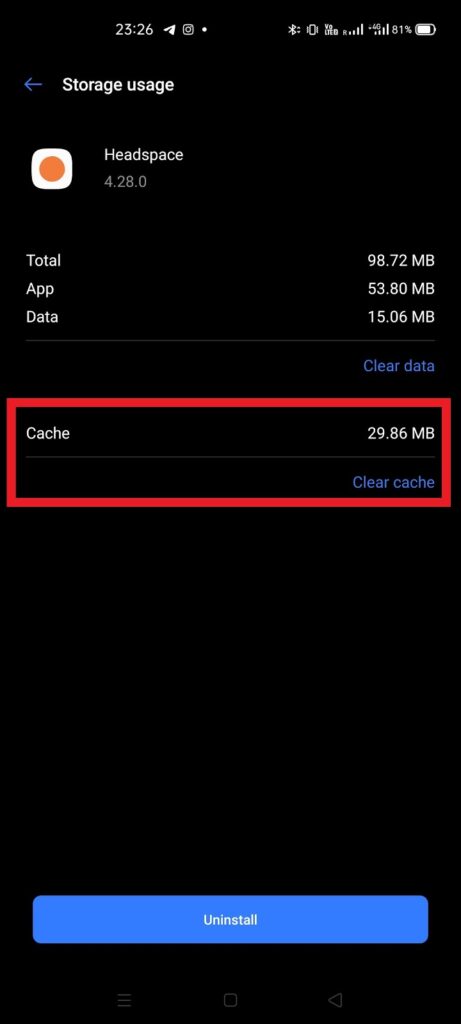 clear android app cache