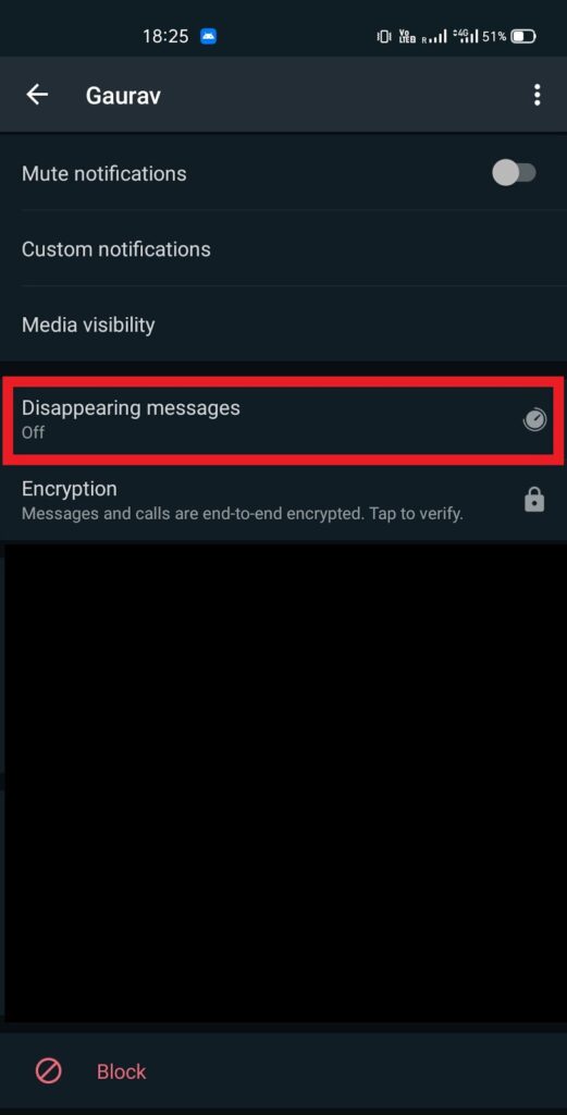 tap Disappearing Messages