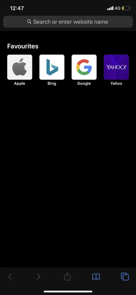 open safari browser in iPhone