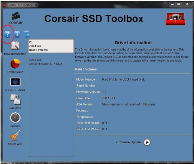 corsair SSD toolbox for firmware update