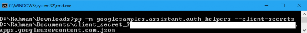  py -m googlesamples.assistant.auth_helpers --client-secrets path\to\your\client_secret_XXX.apps.googleusercontent.com.json