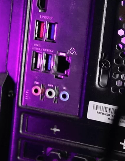 three Audio Ports at back on motherboard