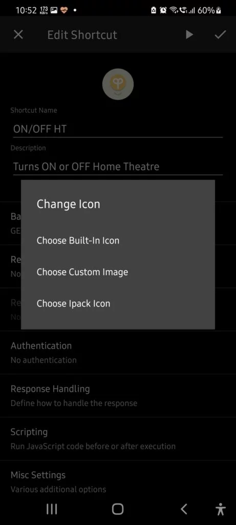change the button icon