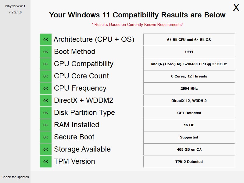 check windows 11 system requirement