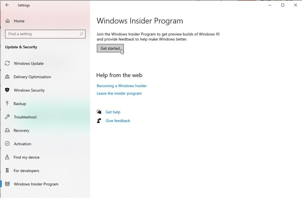 Windows Insider Program