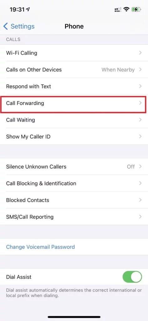 enable call forwarding