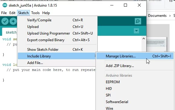 go to manage libraries