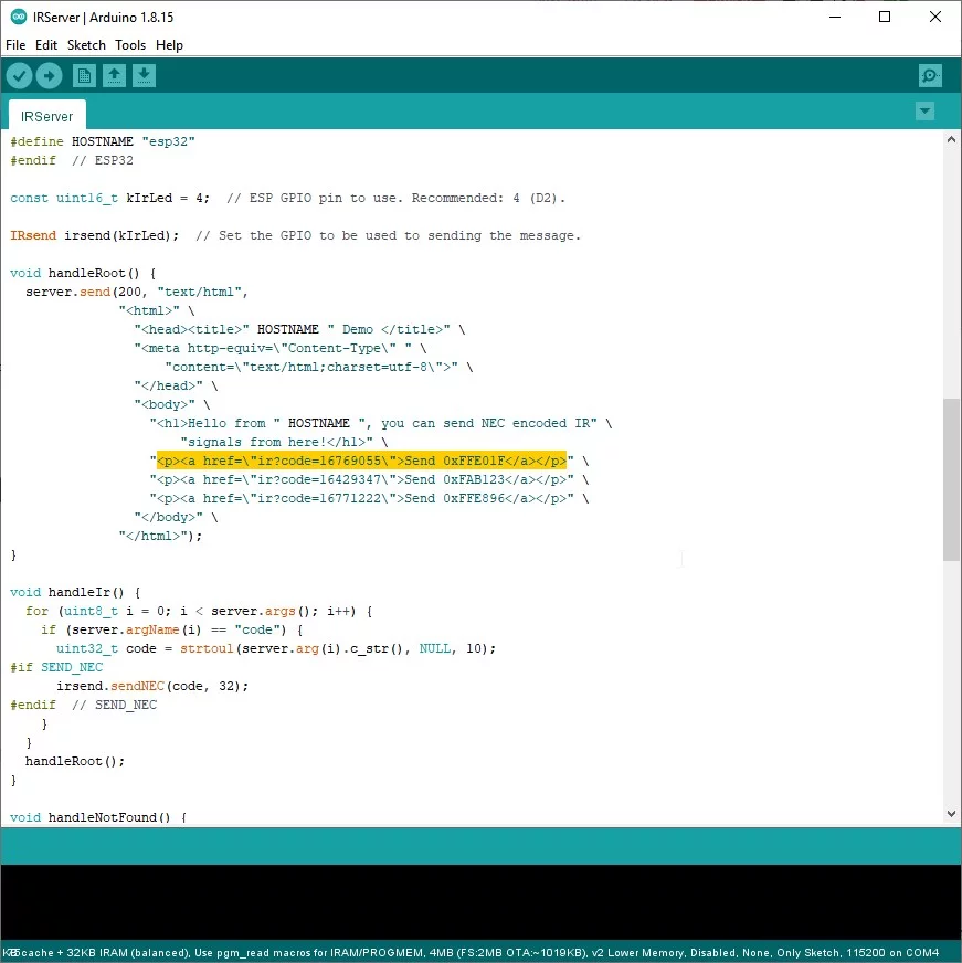 edit the code and replace the hex to decimal converted numbers