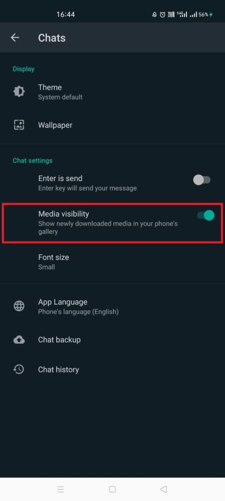 Enable Media Visibility