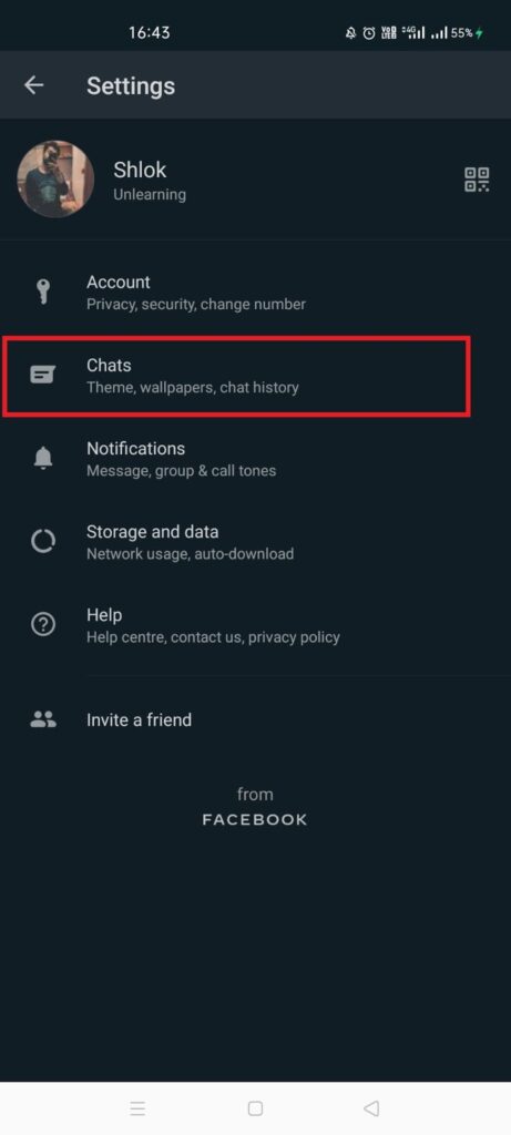 Tap on Chats