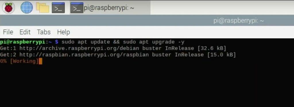 atualização sudo apt e atualização sudo apt raspberry pi