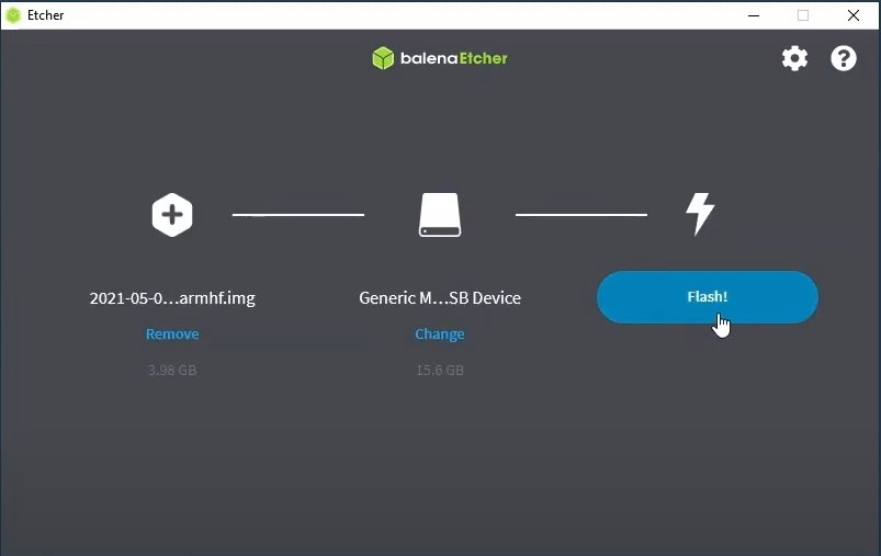 flash raspberry pi Sistema operativo Desktop