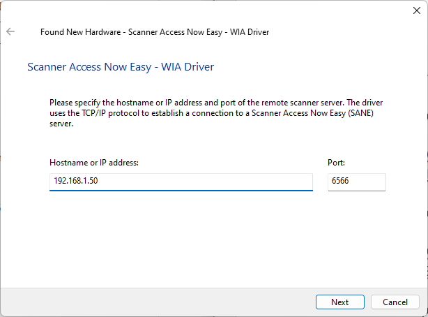 WiaSANE SANE Drivers for windows for wireless scan