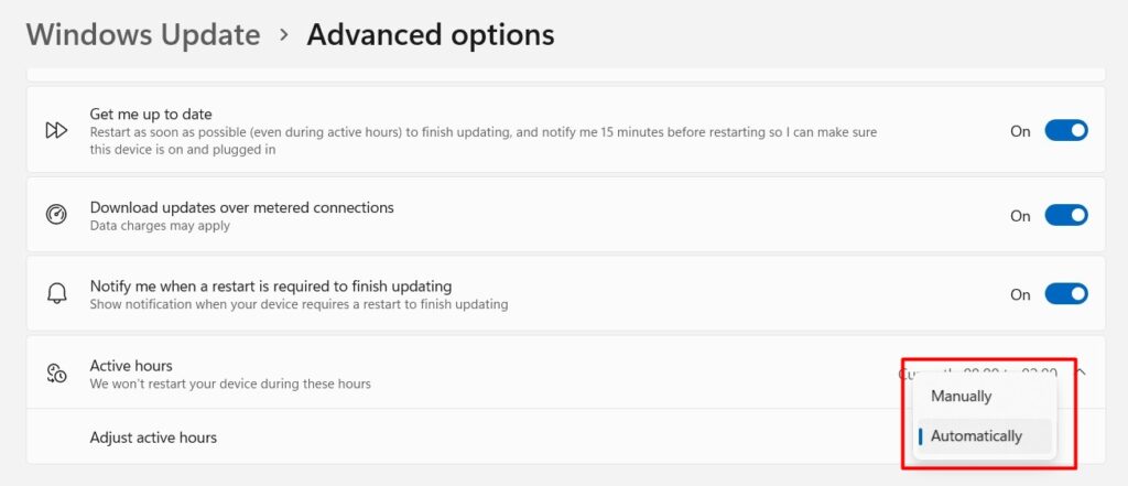 Change Active Hours