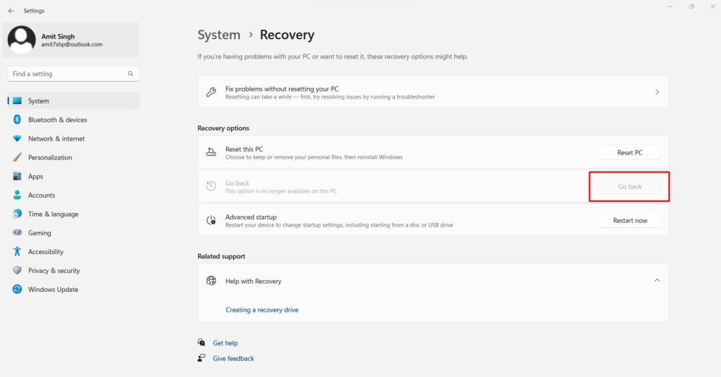 How to Downgrade from Windows 11 to 10