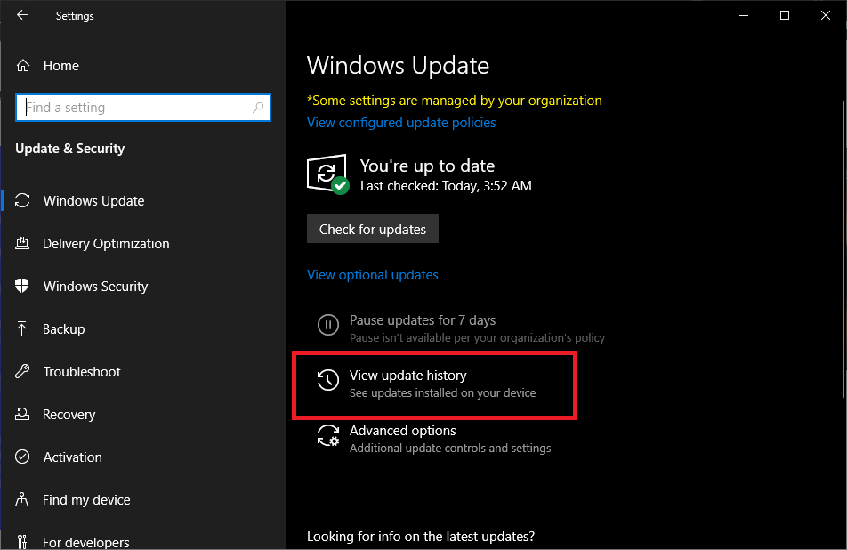 Uninstall Windows Quality Updates