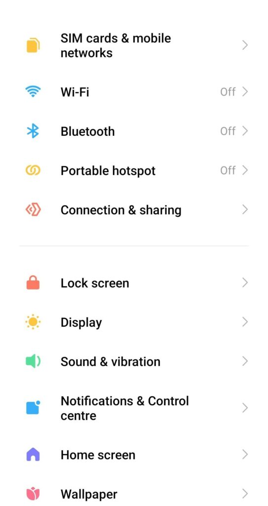Android Settings 