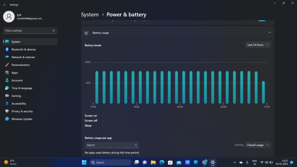 Click on Apps affecting your battery life