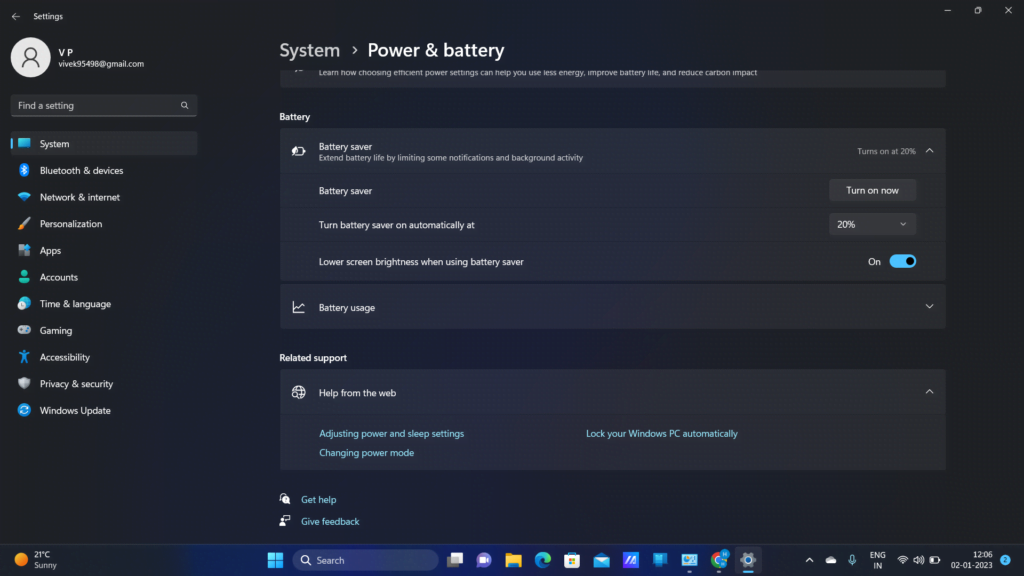 Turn Battery Saver on Automatically