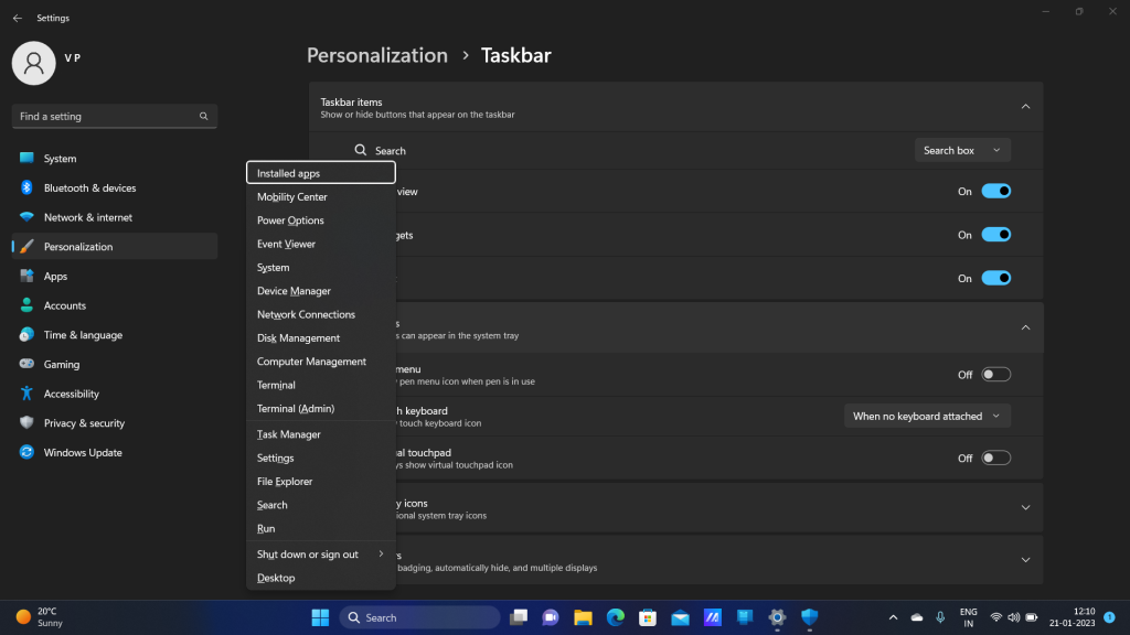 Accessing Windows Task Manager in Windows 11