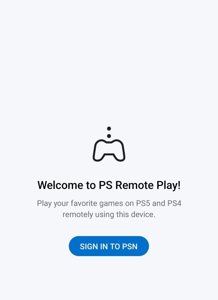 Remote Play PlayStation account