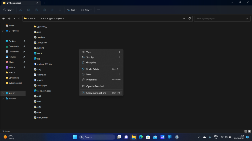 Visible Classic Right-click Menu on Windows 11