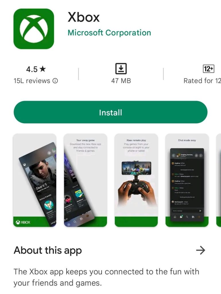 Xbox Remote Play app