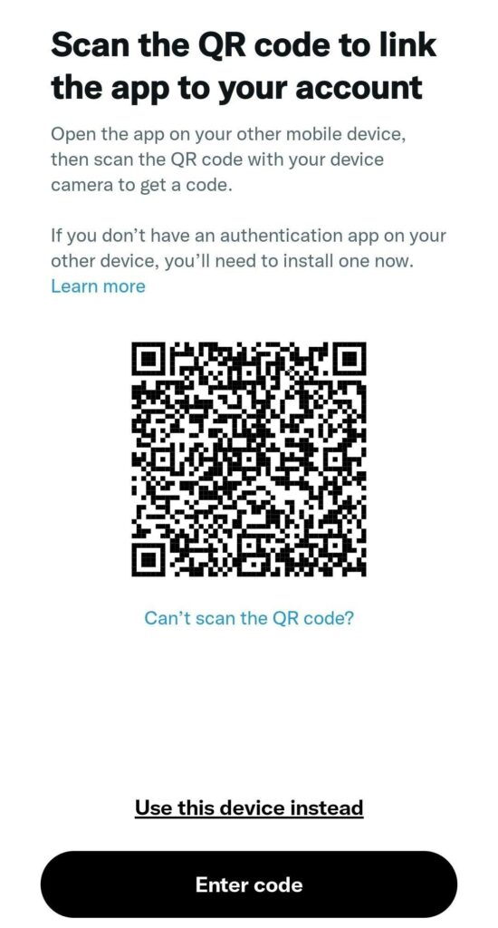 Twitter QR code