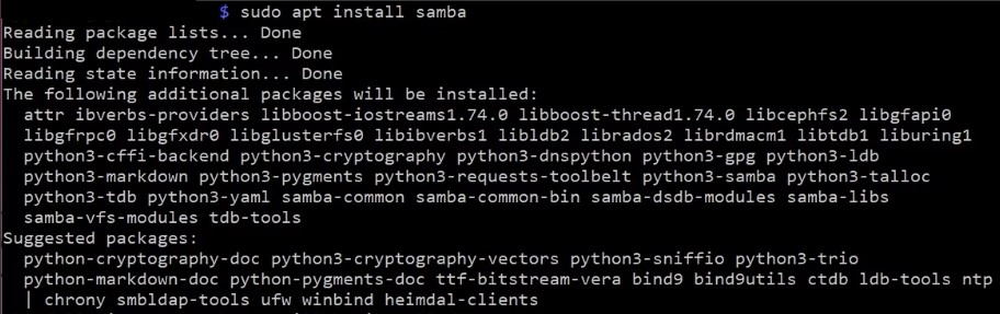 install samba server on raspberry pi command