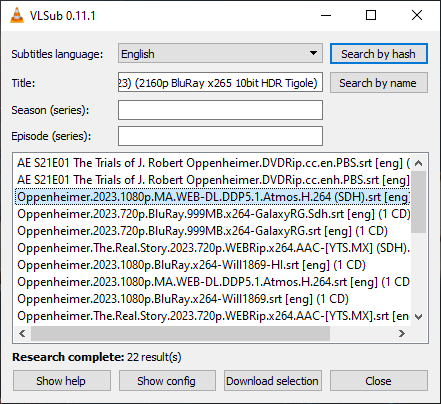 search and download the subtitle on VLC media player automatically
